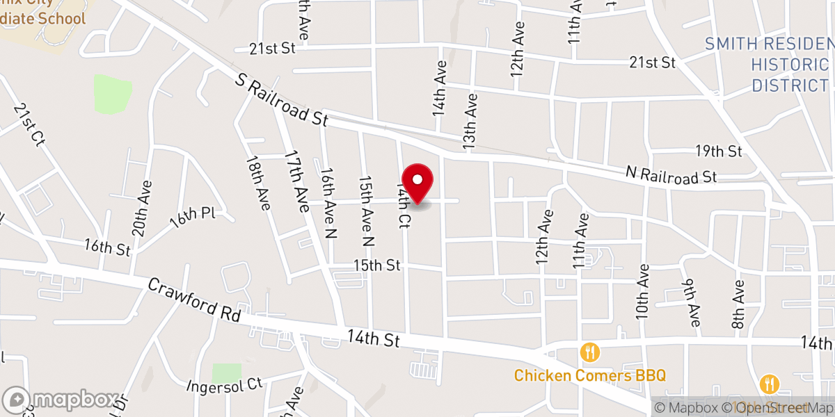 Map showing location of Village Church Phenix City