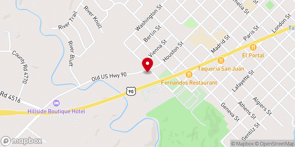 Map showing location of First Hispanic Baptist Church
