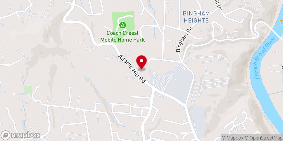 Map showing location of The Orchard Church West Asheville