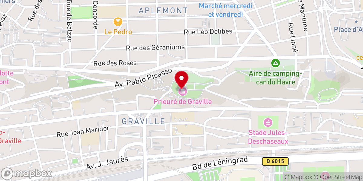 Map showing location of Abbaye de Graville