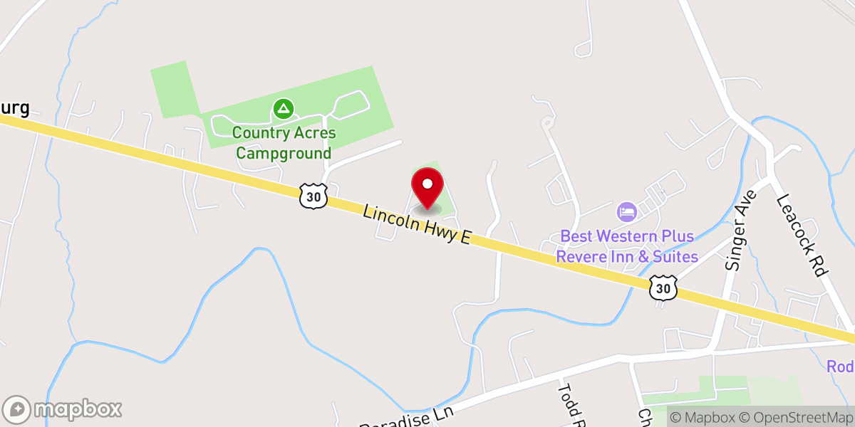 Map showing location of St John's United Methodist Church