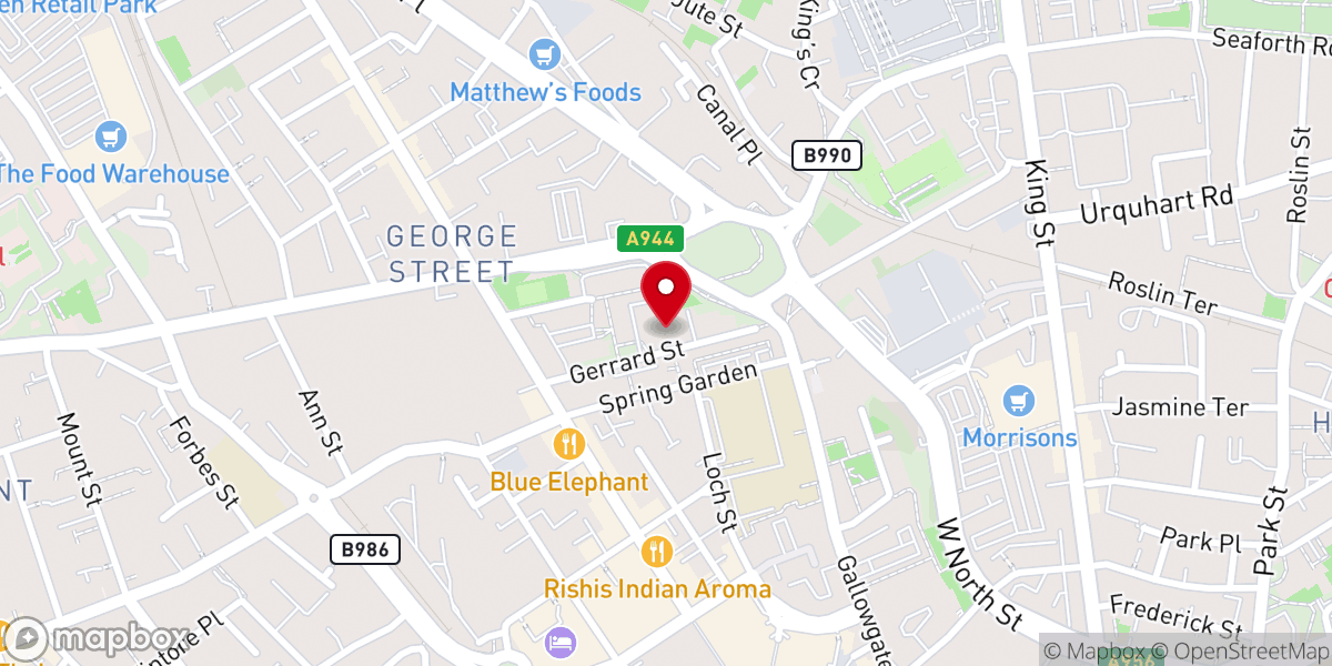 Map showing location of Gerrard Street Baptist Church