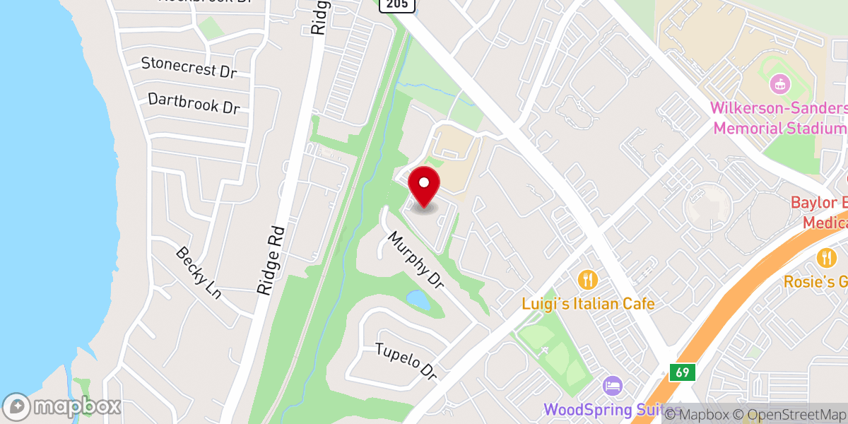 Map showing location of Our Lady of the Lake Catholic