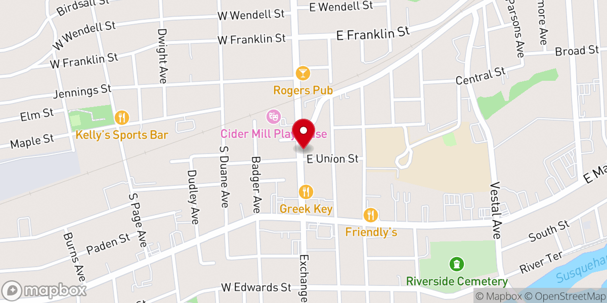 Map showing location of Central Methodist Church