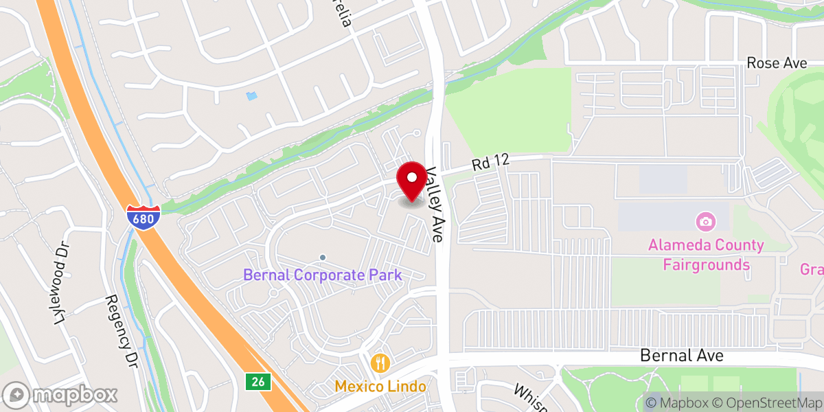 Map showing location of Blue Oaks Church