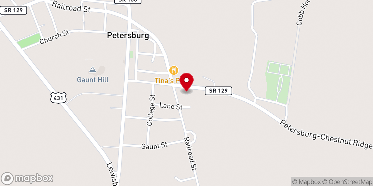 Map showing location of Eastside Church of Christ