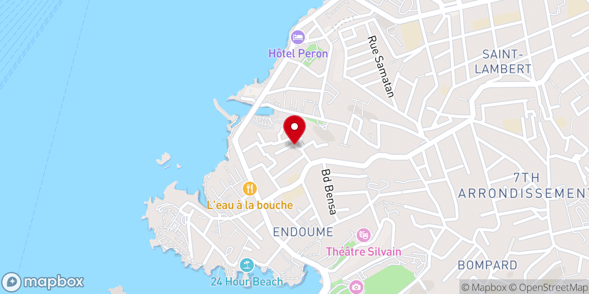 Map showing location of Paroisse d'Endoume