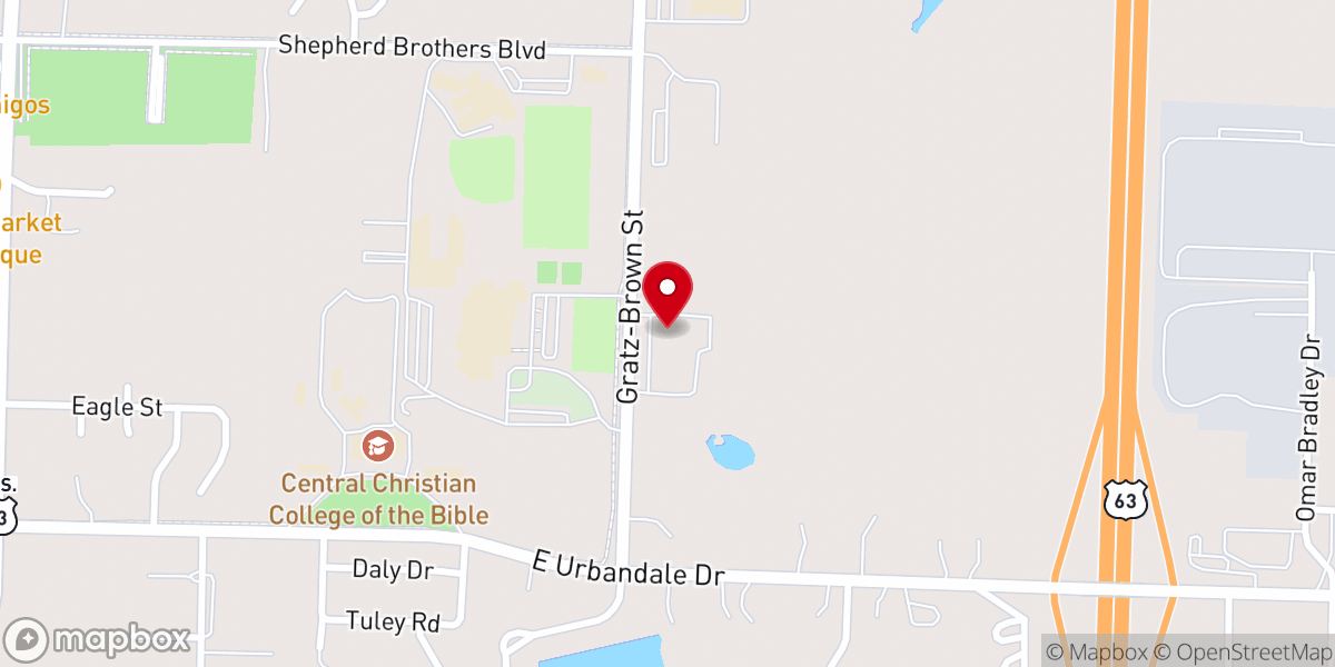 Map showing location of Timber Lake Christian Church
