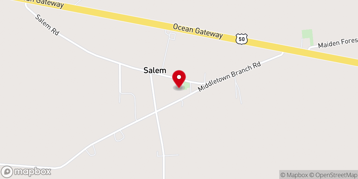 Map showing location of Salem Methodist Church