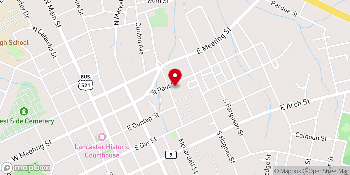 Map showing location of St Paul AME Church