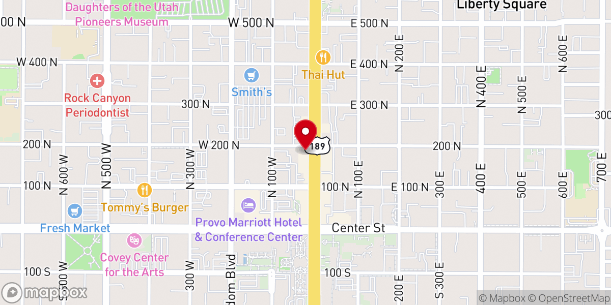 Map showing location of Provo Community Congregational United Church of Christ