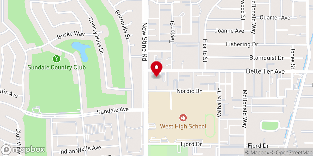 Map showing location of Victory Outreach Bakersfield Campus