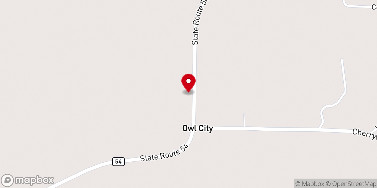 Map showing location of Threeway Baptist Church