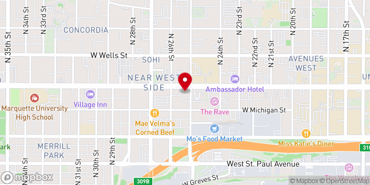 Map showing location of Wesley Methodist Church