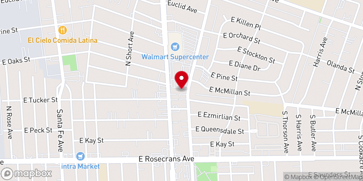 Map showing location of Pentecostal Temple