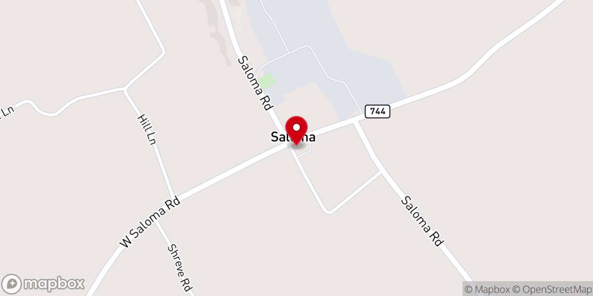 Map showing location of Saloma Baptist Church