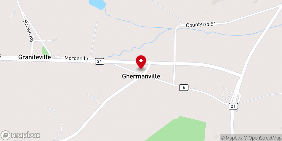 Map showing location of Graniteville Full Gospel Tabernacle