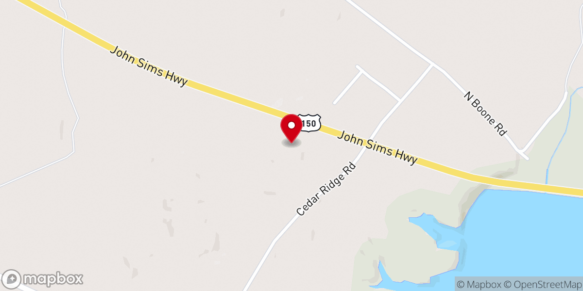 Map showing location of The Church at Cedar Creek