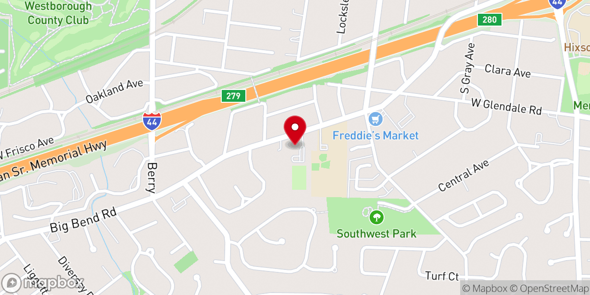 Map showing location of Sherwood Baptist Church