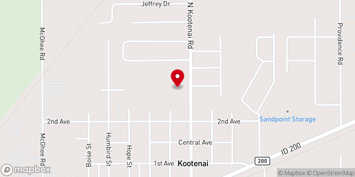 Map showing location of Kootenai Community Church