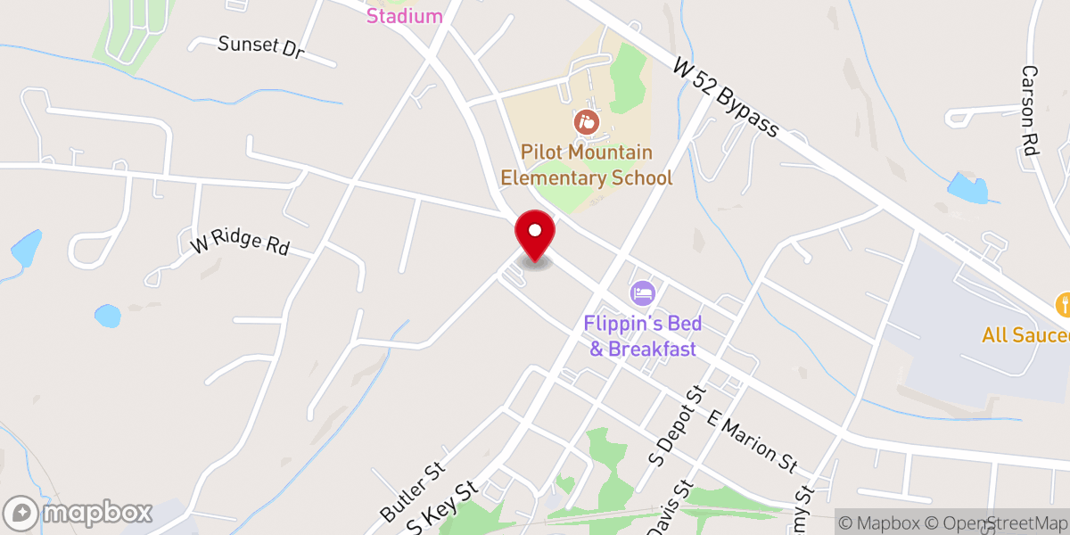 Map showing location of First Baptist Church