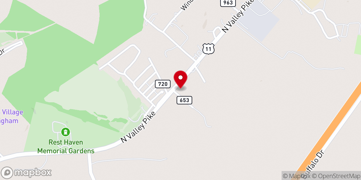 Map showing location of Harrisonburg Korean Presbyterian Church