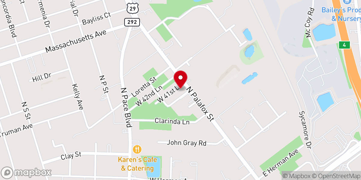 Map showing location of New Missionary Baptist Church