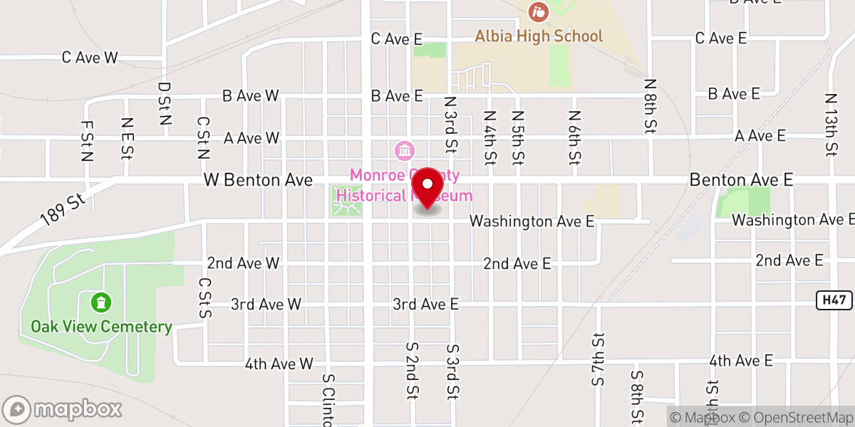 Map showing location of First Christian Church
