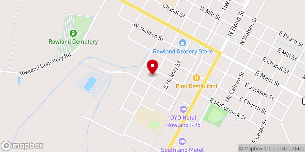 Map showing location of Hill's Memorial Chapel