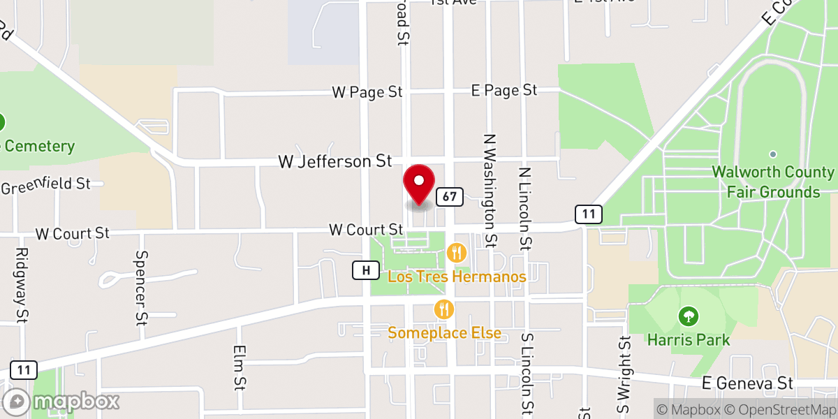 Map showing location of Elkhorn First United Methodist Church