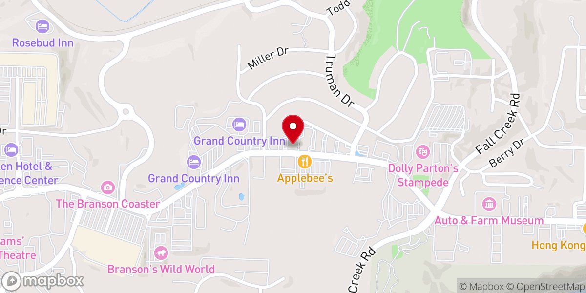 Map showing location of King's Chapel Branson