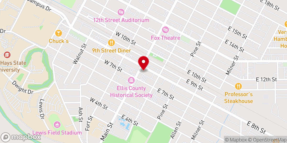 Map showing location of Ellis County Clerk