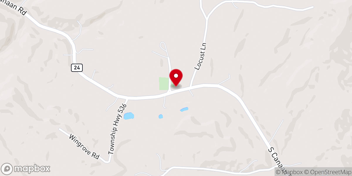 Map showing location of South Canaan Church