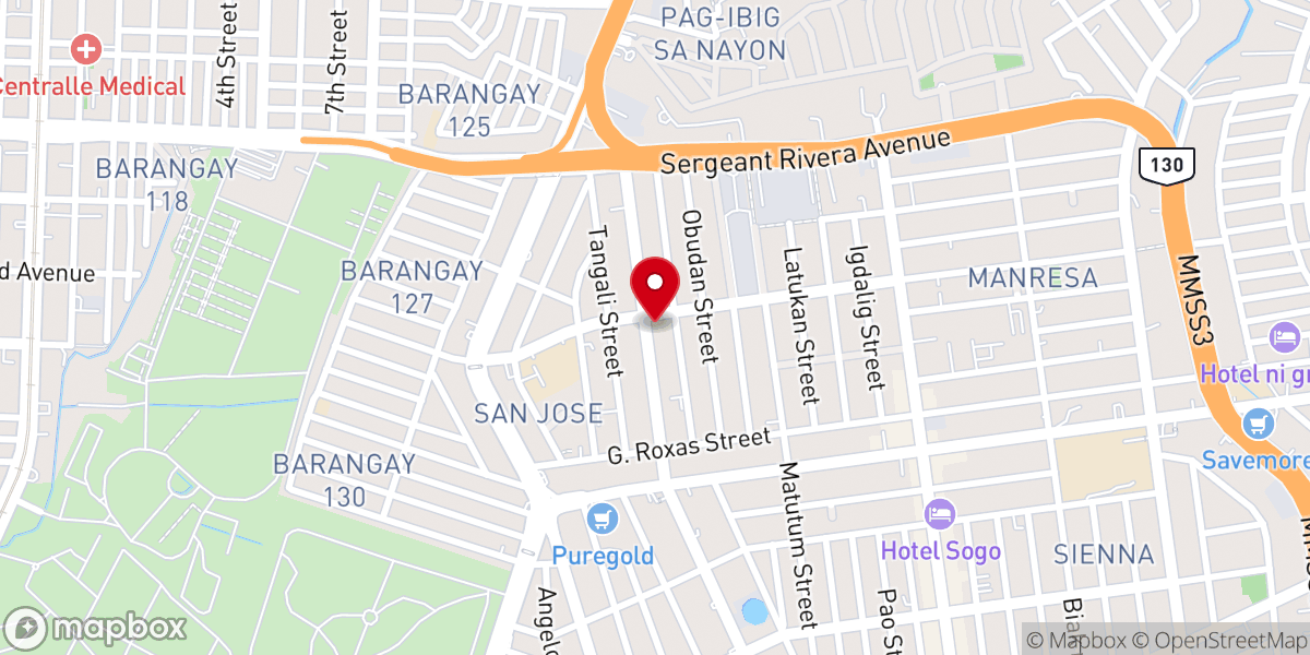Map showing location of Saints Perpetua and Felicity Parish (Diocese of Cubao)