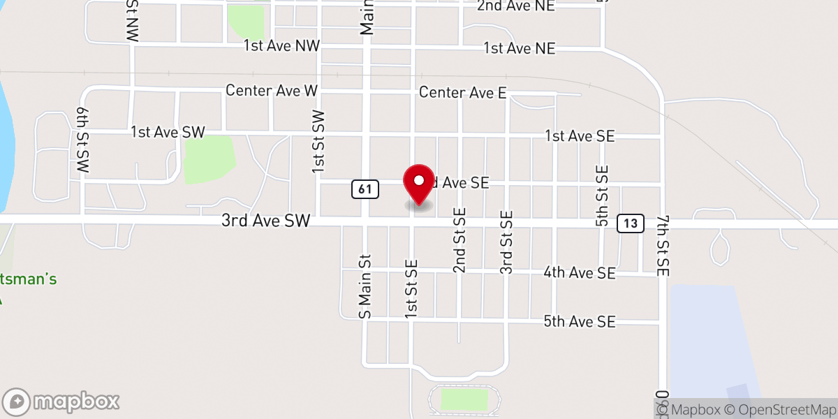 Map showing location of Holy Rosary Catholic Church