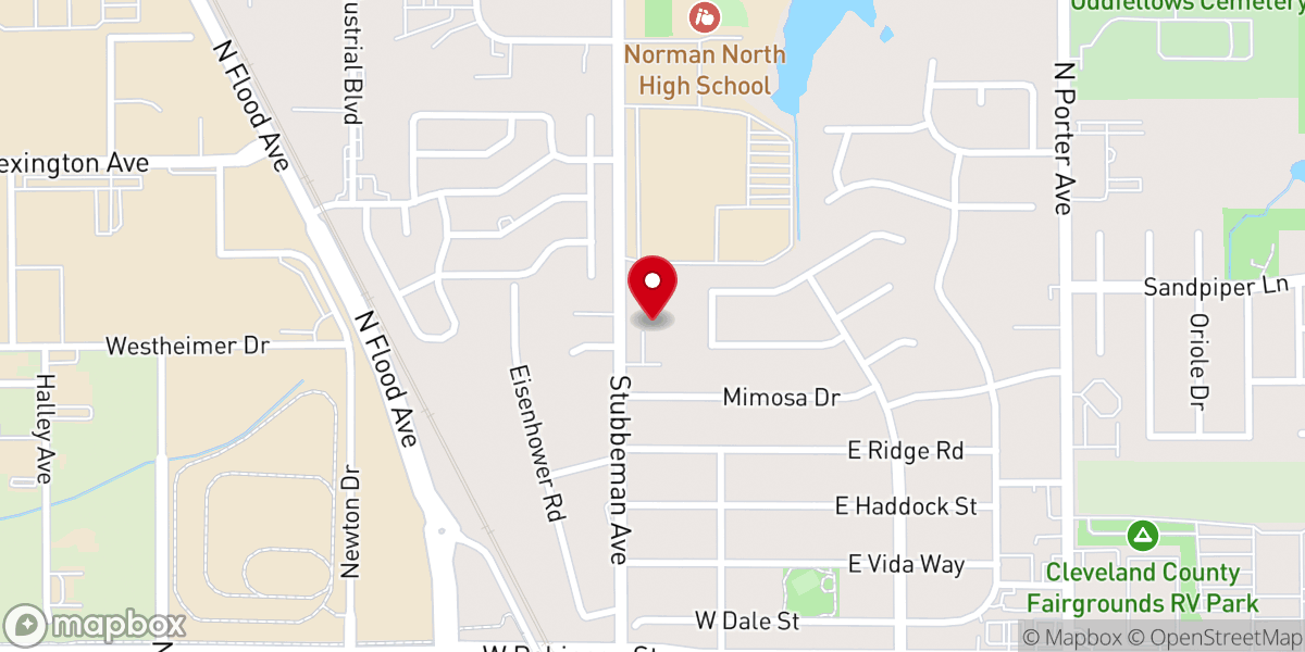 Map showing location of First Hispanic Baptist Church