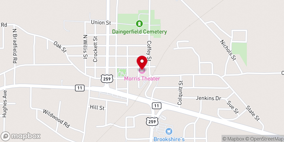 Map showing location of Morris Theatre