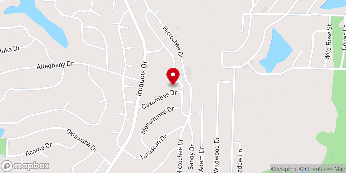 Map showing location of Village Bible Church - Cherokee Village