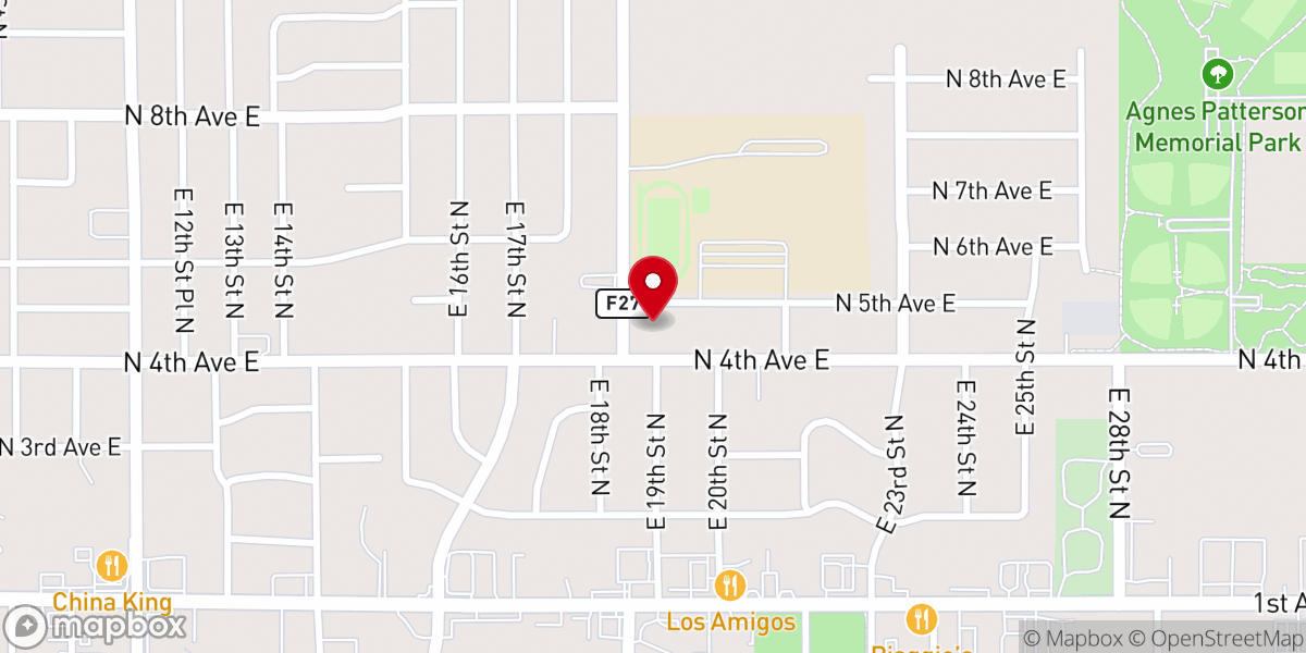 Map showing location of Our Savior Lutheran Church