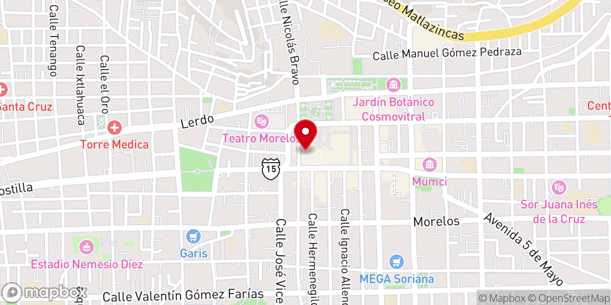 Map showing location of Parroquía del Sagrario