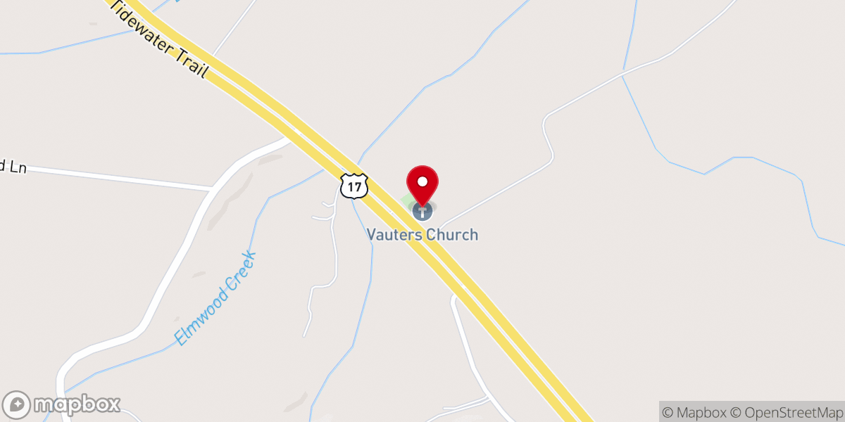 Map showing location of Vauters Church
