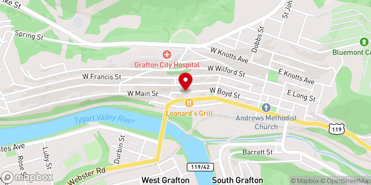 Map showing location of Saint Matthias Episcopal Church