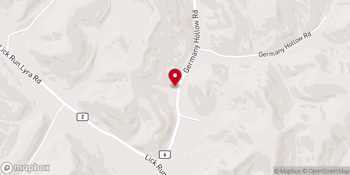 Map showing location of Germany Hollow Freewill Baptist Church