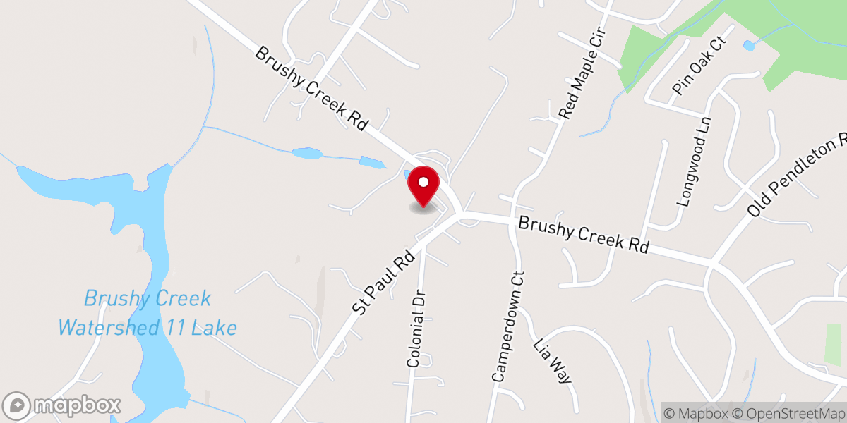 Map showing location of Trinity Point Church
