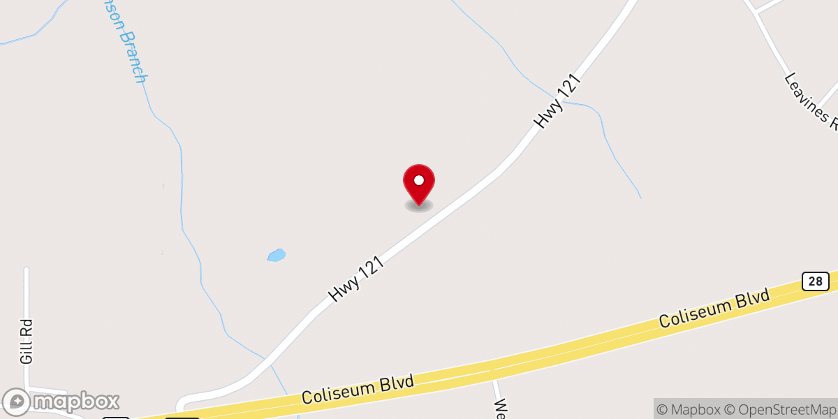 Map showing location of Calvary Baptist Church