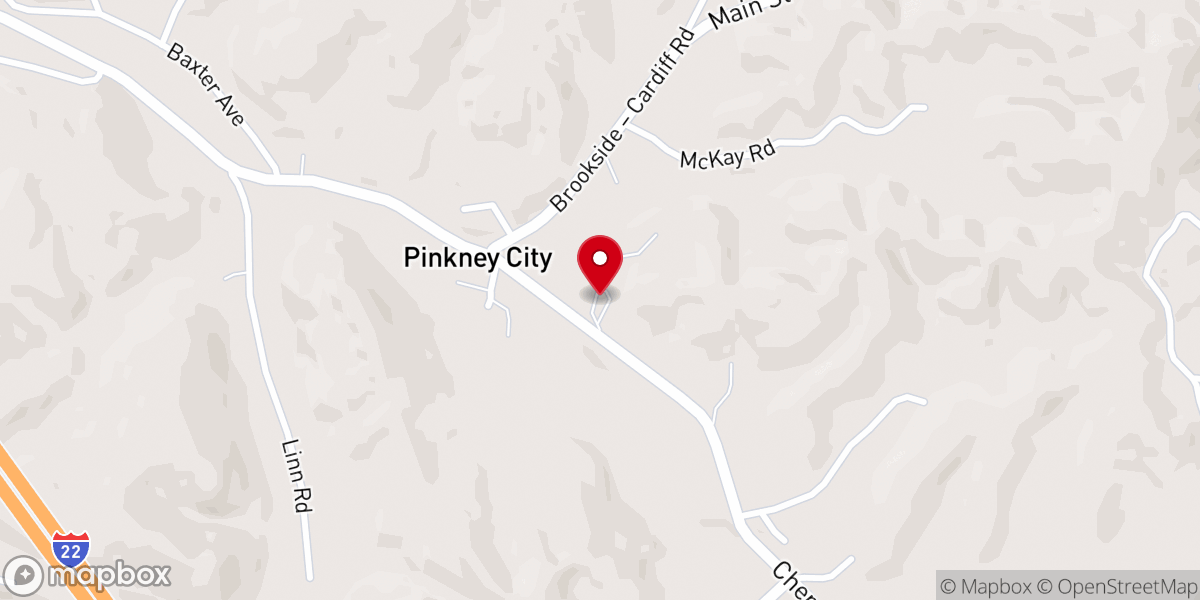 Map showing location of Mount Pisgah Church