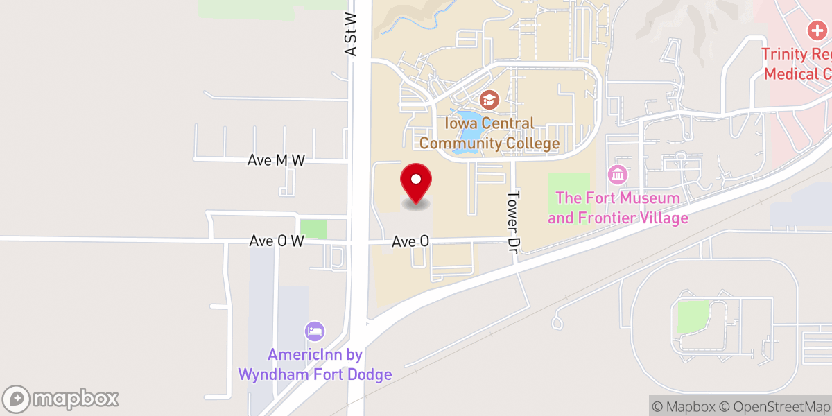 Map showing location of Prairie Lakes Church - Fort Dodge