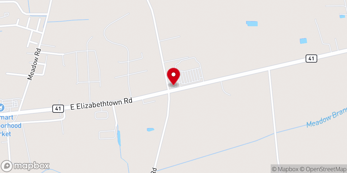 Map showing location of New Hope Free Will Baptist Church