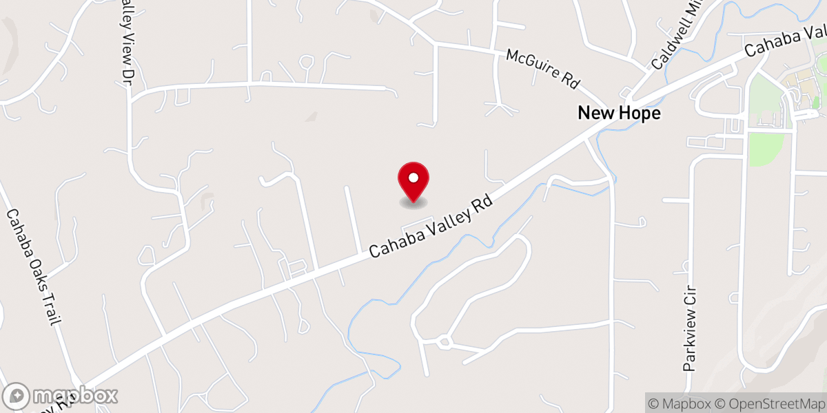 Map showing location of Indian Springs First Baptist Church