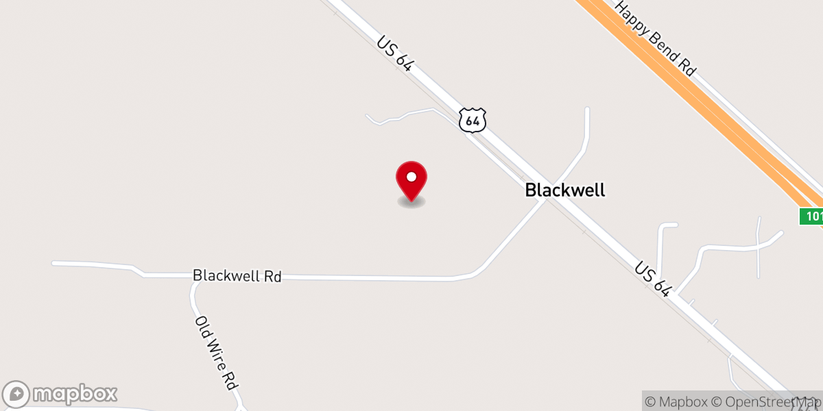 Map showing location of Blackwell Missionary Baptist Church